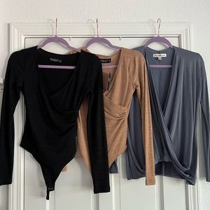 Abercrombie long sleeve bundle of 3 NWT! 2 body suits, 1 regular top